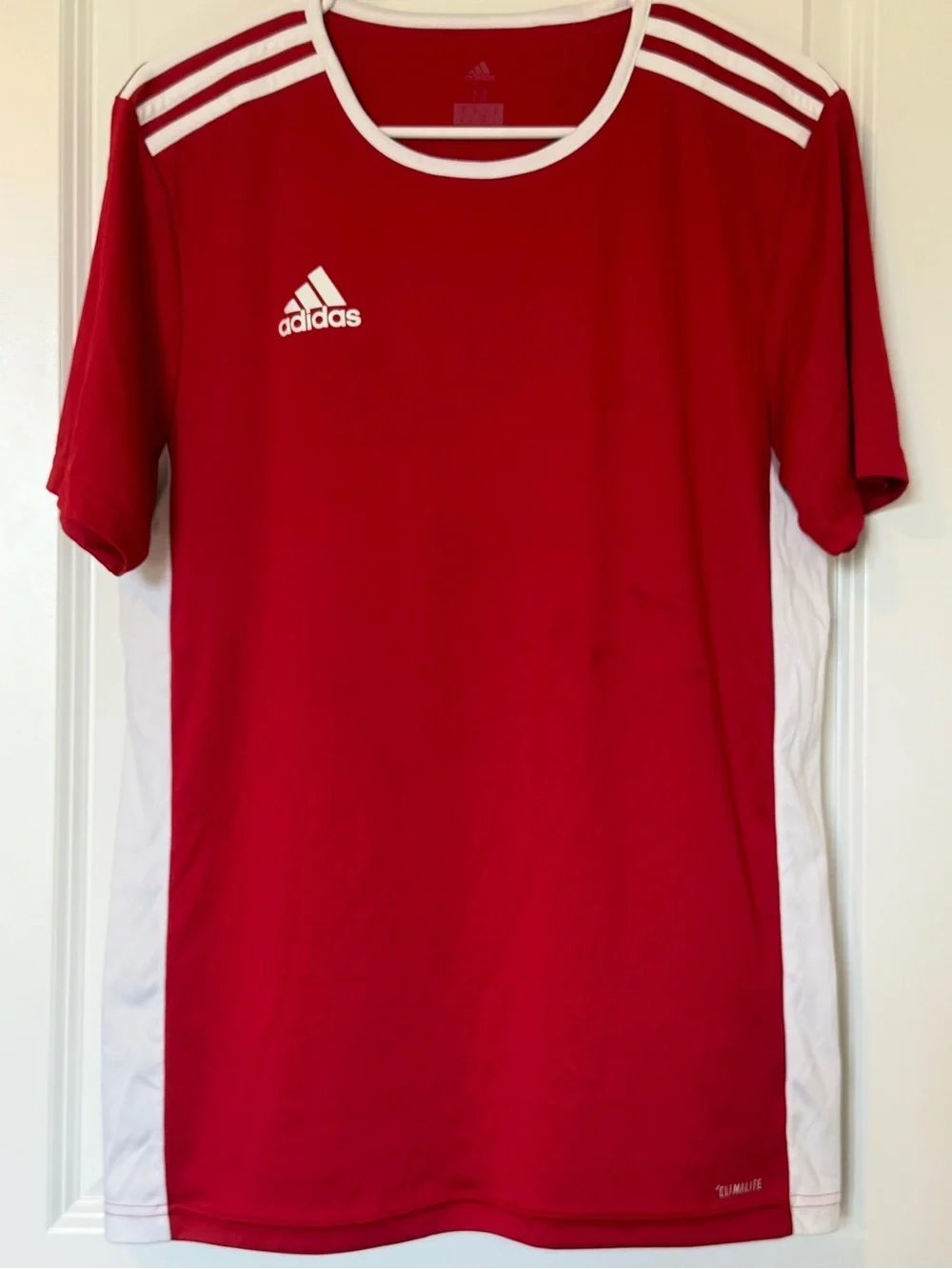 adidas Men’s Red Soccer Jersey with White Accents